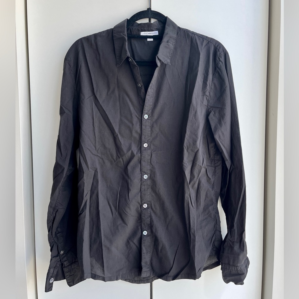James Perse black button down size 1